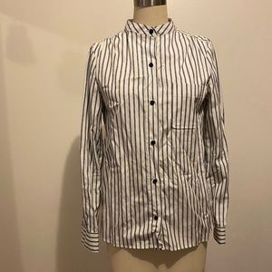 MARC JACOBS striped band collar button down